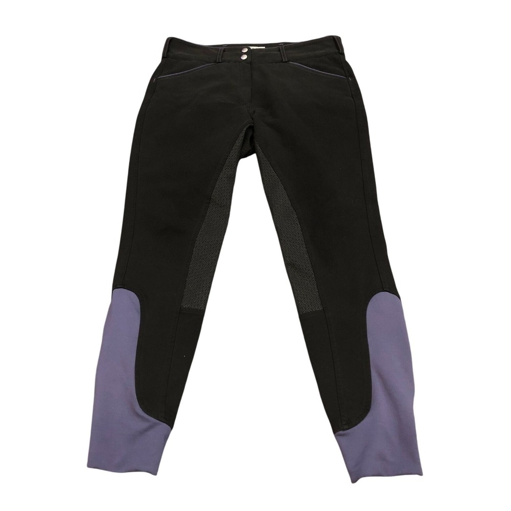 Dover Saddlery Riding Breeches Women 30 Black Knee Patch Equestrian Pants